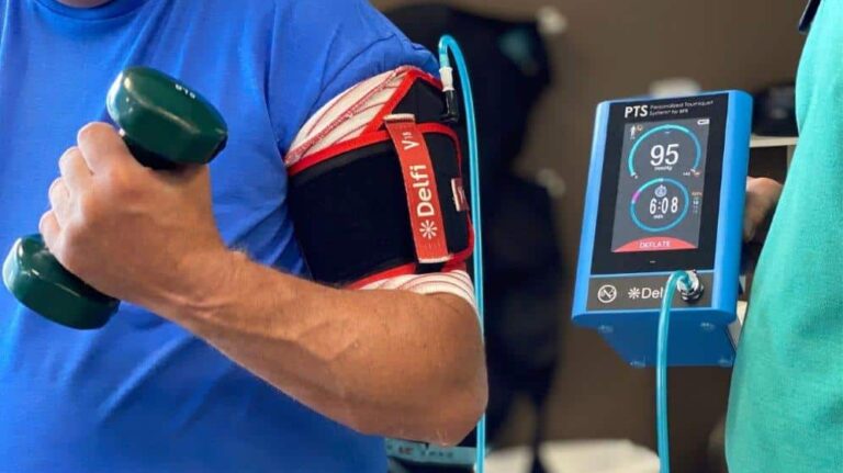 Blood Flow Restriction, arm sleeve and monitor